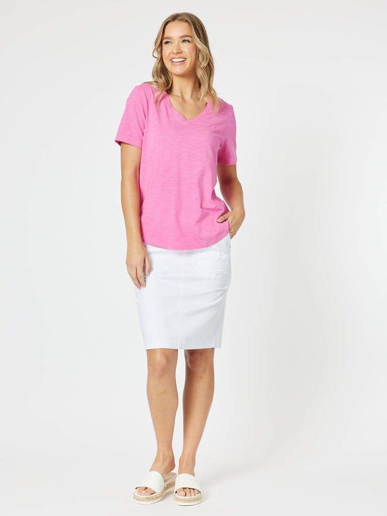 Portia Cotton Skirt - White - RC & Co