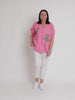 Pina Colada Embroidered Top - Pink Green rc&co