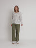 City Stripe Long Sleeve Tee - Khaki Ivory