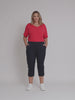 Santorini Cropped Cotton Pant - Navy