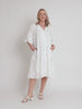Emanuella Embroidered Button Dress - White