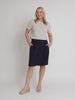 Lino Stitch Hem Detail Skirt - Navy