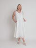 Emanuella Embroidered Sleeveless Dress - White