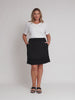 Mimi Linen Ruffle Hem Skirt - Black
