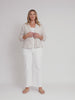 Danielle Linen Cropped Blazer - Natural