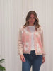 Pasadena Floral Print Knit Cardigan - Coral/Natural