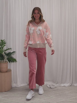 Lucy Stretch Cord Pant - Blush