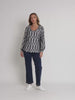 Lola Print Top - Navy/White
