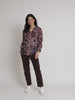 Montana Floral Print Sheer Shirt - Coffee Multi rc&co