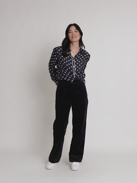 Melrose Velvet Straight Leg Jean - Navy rc&co