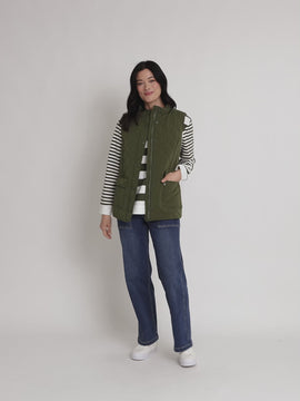 Hampton Quilted Vest - Khaki rc&co