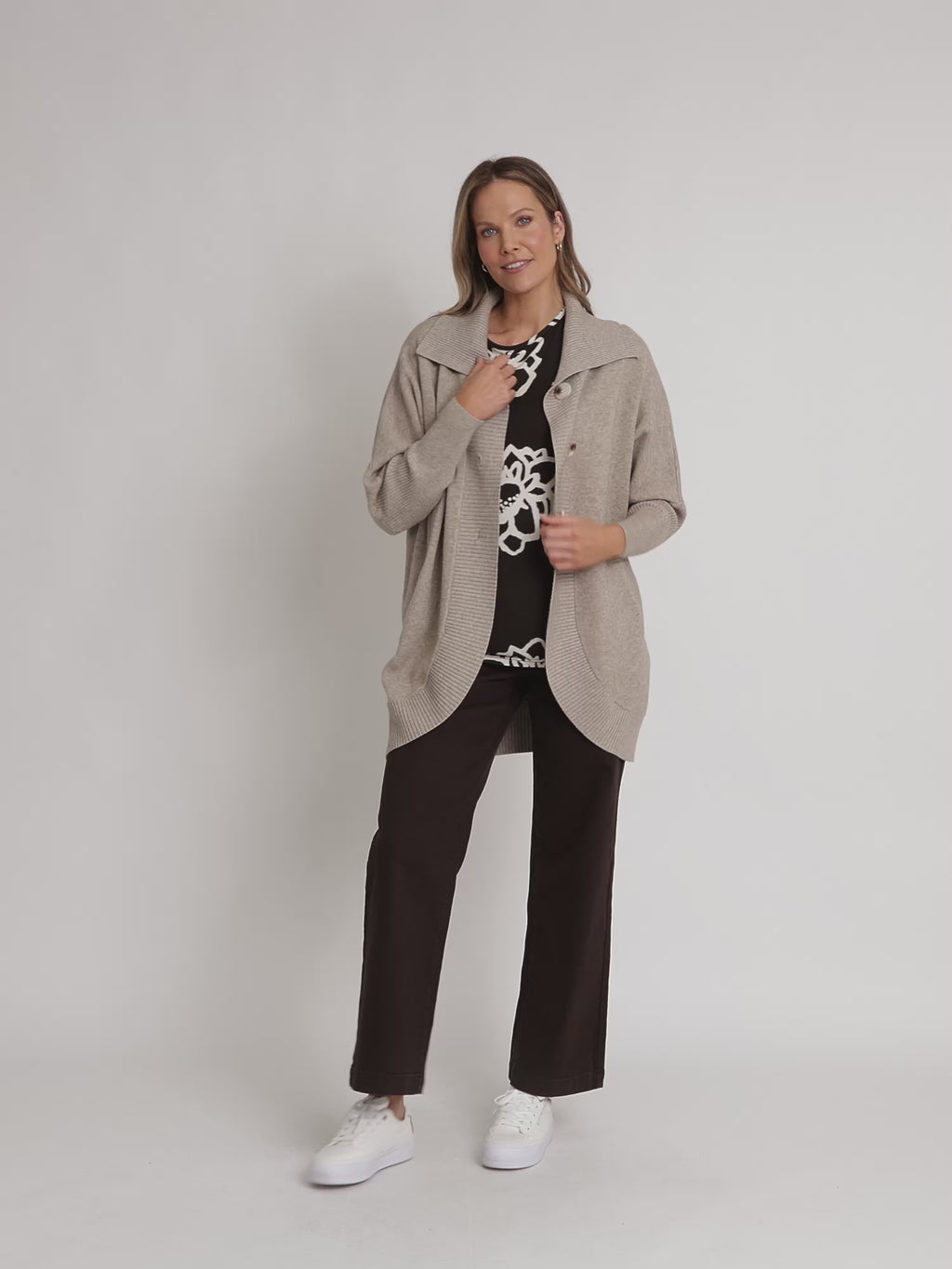 Café Longline Cardigan - Latte rc&co