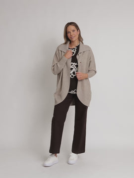 Café Longline Cardigan - Latte rc&co
