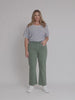 Maddy Pull On Wide Leg Denim Jean - Khaki