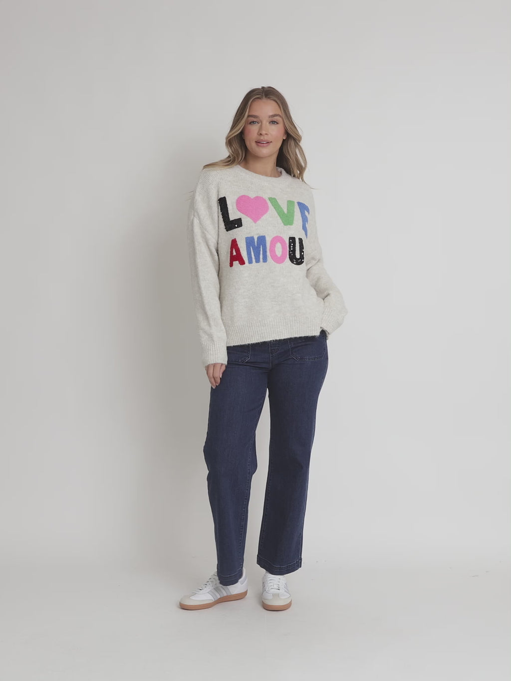 Love Amour Sequin Knit Jumper - Natural rc&co