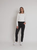 Cannes Check Print Slim Leg Pant - Black
