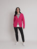 Manhattan Zip Knit Cardigan - Hot Pink