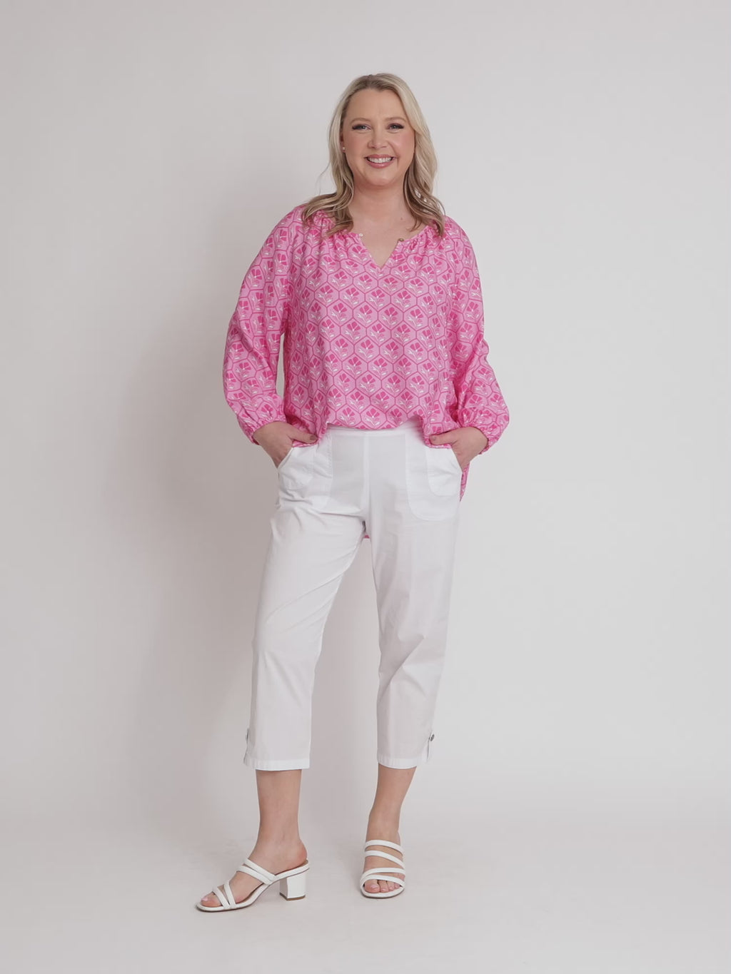 Floral Art Print Top - Pink rc&co