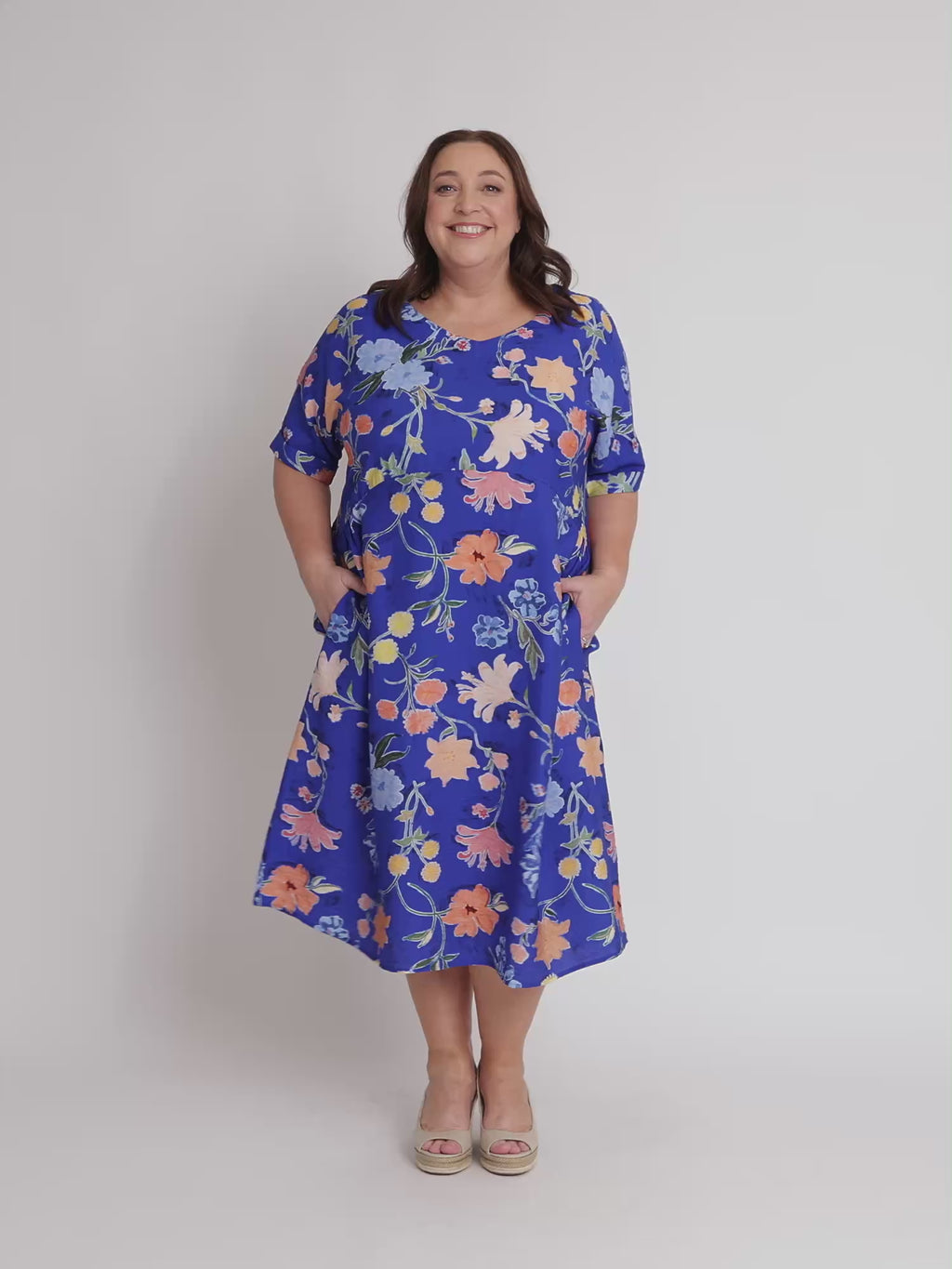 Summer Gala Midi Dress - Cobalt