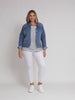 Military Style Denim Jacket - Denim