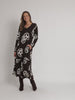 Florentine Floral Print Dress - Coffee Ivory rc&co