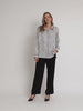 Ava Geometric Print Shirt - Black/Ivory