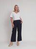 Lara Linen Wide Leg Pant - Navy