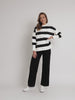 Betta Diamante Stripe Print Knit - Black/Ivory