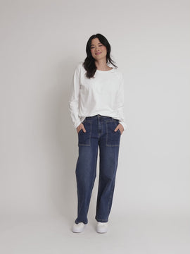 Harper Pearl Bow Tee - Ivory rc&co