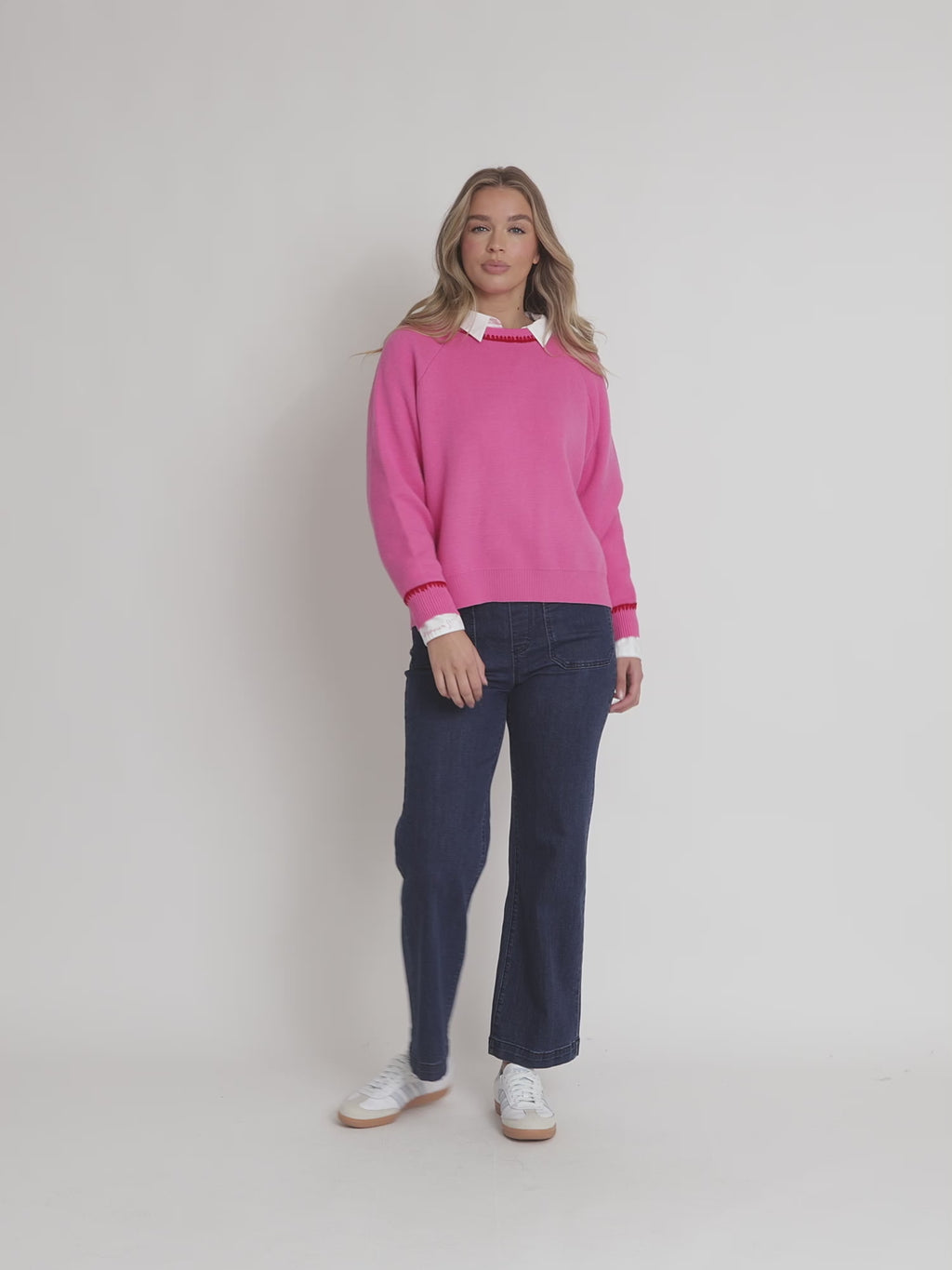 Be My Valentine Stitch Knit - Hot Pink rc&co