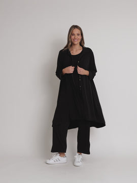 Traveller Longline Cardigan - Black RC&CO