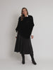 Roma Faux Fur Poncho - Black