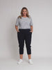 Santorini Cropped Cotton Pant - Navy