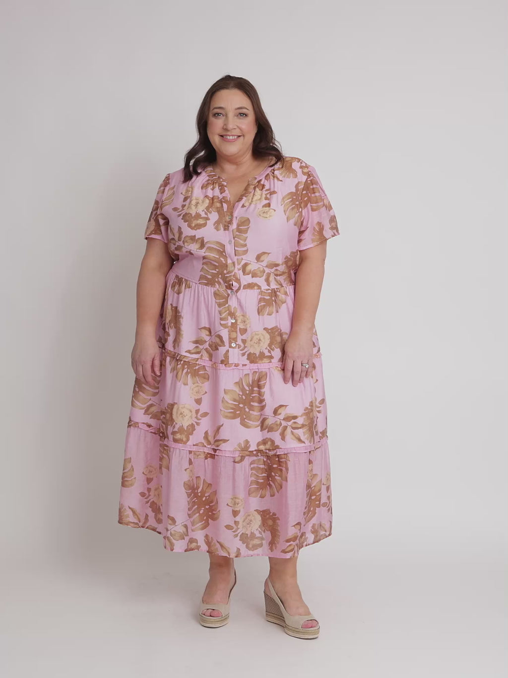 Haiti Floral Print Dress - Pink/Natural RC&CO