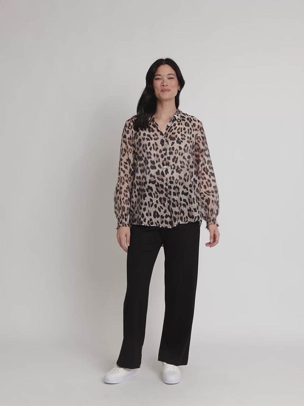 Cheetah Print Sheer Shirt - Animal rc&co