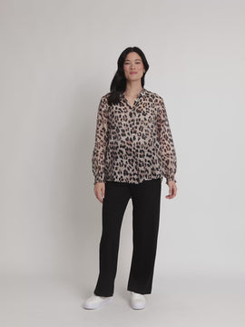 Cheetah Print Sheer Shirt - Animal rc&co