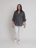 Get Spotty Print Sheer Shirt - Navy/White