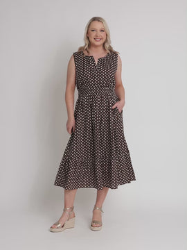 Get Spotty Print Dress - Koko White rc&co