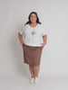 Stitch Hem Detail  Skirt - Nutmeg RC&CO