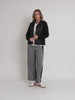 Empire Spliced Print Wide Leg Pant - Black/Ivory rc&co