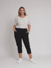 Santorini Cotton Capri Pant - Black