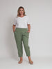 Sarah Linen Pleat Hem Pant - Khaki rc&co
