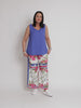 The Lino Button Back Cami - Sardinia Blue