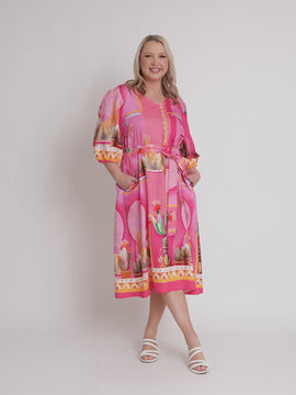 The Tulum Print Dress - Pink/Multi rc&co