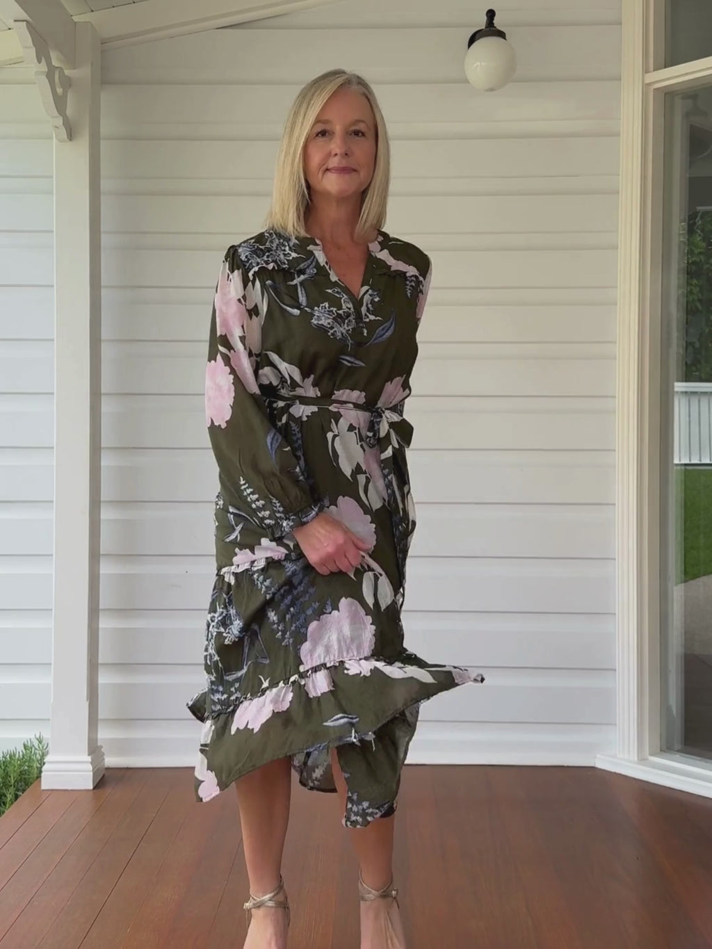 Colorado Floral Print Dress - Khaki Multi RC&CO
