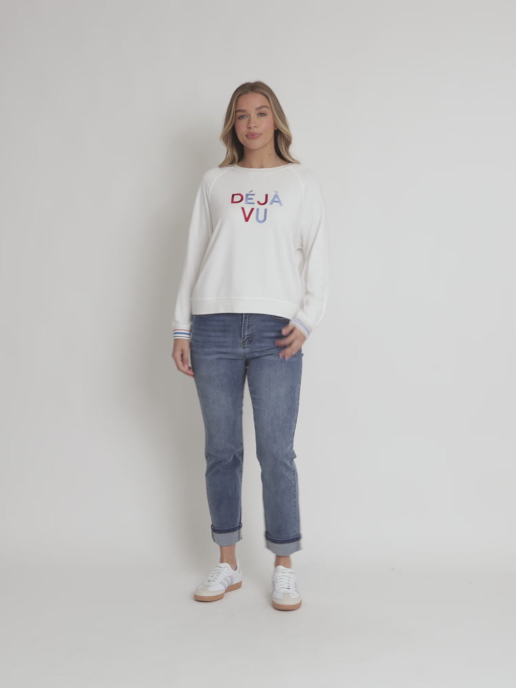 Deja Vu Embroidered Sweatshirt - Ivory RC&CO