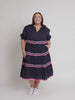 Ric Rac Tiered Dress - Navy