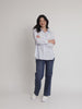 Tiffany Diamante Stripe Print Shirt - Blue/White