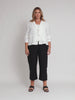 Danielle Linen Cropped Blazer - White