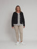 Military Style Denim Jacket - Black